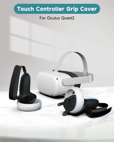 Контролорот Okecat ги зафаќа компатибилен со Oculus Quest 2 додатоци, потрага од 2 ленти за рака мек анти-лизгачки силиконски зафат, ленти