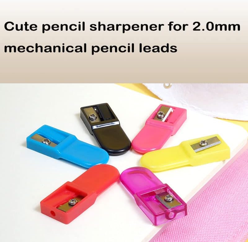 Wekoil 24 пакет 2.0 Оловен покажувач за молив за острина на молив мини 2мм води острилка, преносен рачен острилка за 2,0мм со молив за полнење случајни бои