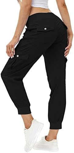 Mofizенски панталони за жени со лесни џогери панталони со еластична половината на отворено за пешачење атлетски панталони обични џемпери
