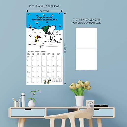 Graphique 2023 Календар на wallидови од кикирики | 12 ”x 12” | Густа хартија | Организатор на домови и канцеларии | Голема месечна решетка