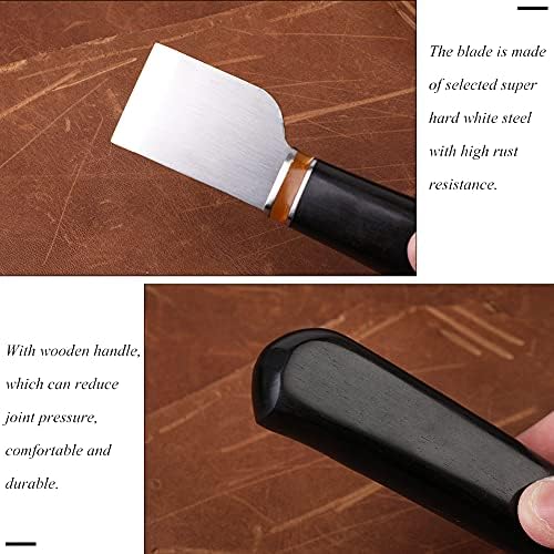 Кожа нож за сечење, кожен нож за скицирање со дрвена рачка занаетчиски нож за сечење со исклучителен пакет, алатка за рака за занаетчиски
