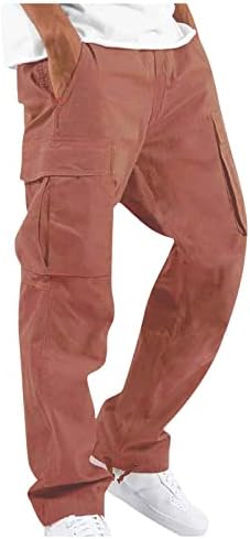 Панталони за мажи, машки модни карго панталони цврсти редовни вклопуваат обични атлетски еластични џогингс спортски панталони со џемпери