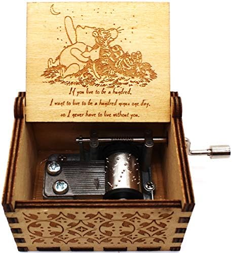 Укебобо дрвена музичка кутија - Пух велејќи музичка кутија, подарок за пријател, Божиќ, празник, Нова Година - 1 сет