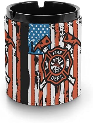 Американско знаме пожарникар Пу кожен пепел цигари цигари држач за таблета за домашна канцеларија за таблети за автомобили