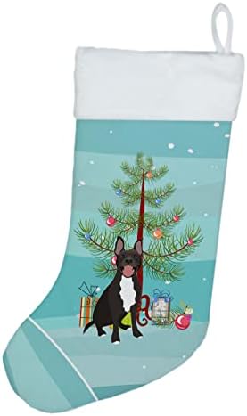 Богатства на Каролина WDK3100CS Пит Бул Црн 4 Божиќно Божиќно порибување, камин виси чорапи Божиќна сезона Декора за украси за