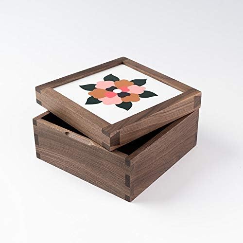 Анкус Црна Кутија За Складирање Ореви За Накит/Гроздобер Керамички Плочки Покривка Дрвена Кутија Традиционална Структура На Гулаб -
