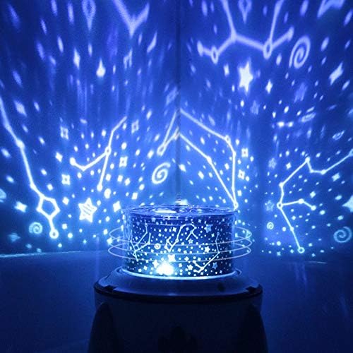 UXZDX Затемнета Планета Магија Проектор Светлина Спална Соба Декор Ѕвезда Универзум Ноќ Светло LED Шарени Ракета Ротирачки Трепка Проектор