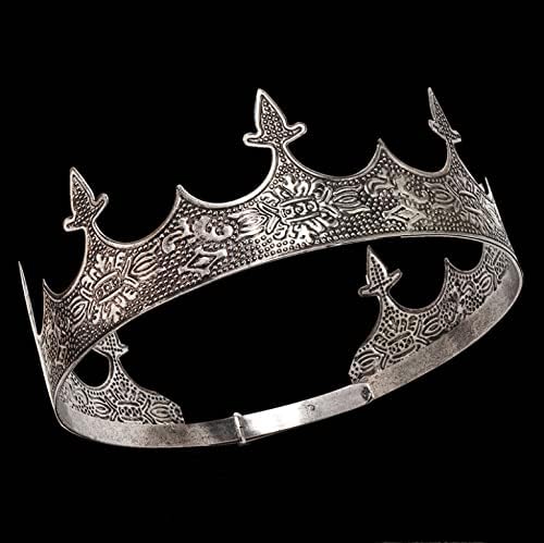 Накит За Круна Коса Кралски Крал Дијадема Мажи Метални Големи Дијадеми За Свадба Матурска Невестинска Забава Костим За Ноќта На Вештерките