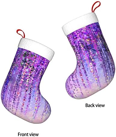 Божиќни чорапи пролетни виолетови виолетови цвеќиња Вистерија двострана камин што виси чорапи