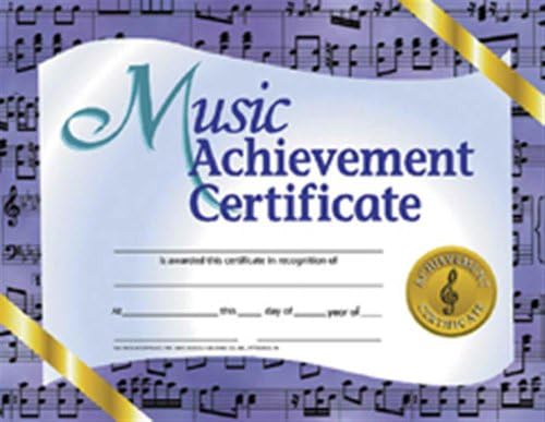 Хејс Училиште ИЗДАВАШТВО-VA536 Сертификат За Музичко Достигнување На Хејс, 8.5 x 11, 4 Пакет од 30