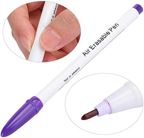Heepdd 10 парчиња воздух што може да се избрише пенкала, исчезнувајќи го мастило за обележување на пенкало за мастило за везење за везови, вкрстено
