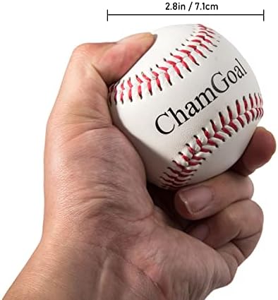 Чамгол Празно Бејзбол 6 Топка Пакет Пракса Обука Бејзбол&засилувач; Меки Топки за Возрасни Млади 2.8 Инчен Кожа Покриени Меки