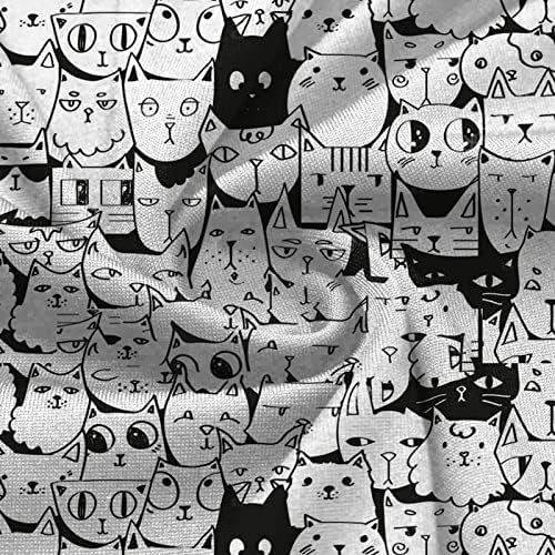 Склаби за жени, каваи врвови маици за печатење животински маици со мачки со мачки со џеб против џемпери на вратот