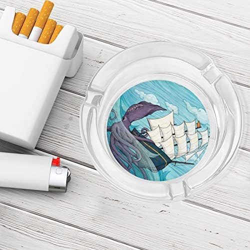 Џиновска лигњи заплеткана брод цигара стакло од пепелници околу држачот за пушење подлеч за пепел за дома хотелска маса врвна декорација