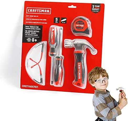 Занаетчија 5-парчиња Деца помлади алатки, вистински алатки и додатоци за момчиња и девојчиња, на возраст од 8+ години