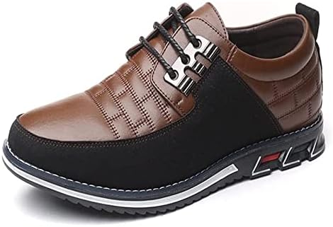 Машки кожни чевли Оксфорд Дерби ортопедски кожни чевли- Менс мода удобни патики едноставен стил прошетка