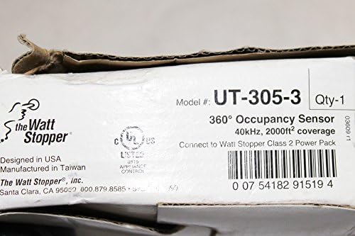 Watt Stopper UT-305-3 серија Ултразвучен сензор за окупација на таванот 360 степени 2000 квадратни метри; Бело