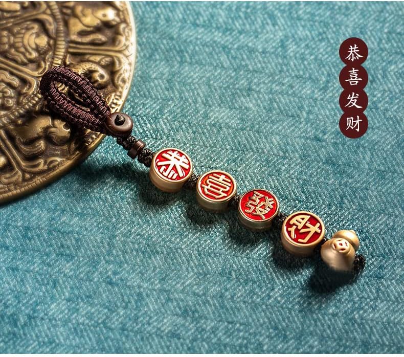 Zhangruixuan-shop 景泰 蓝车 钥匙扣 挂件 男女 手工 编织 绳链吊 坠 个性 创意 平安 挂饰