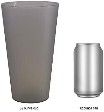 Јујухуа Премиум 32-Унца Големи Чаши, Разнобојни Пластични Тамблери Бпа Бесплатен Сет од 12 За Внатрешна Надворешна Употреба