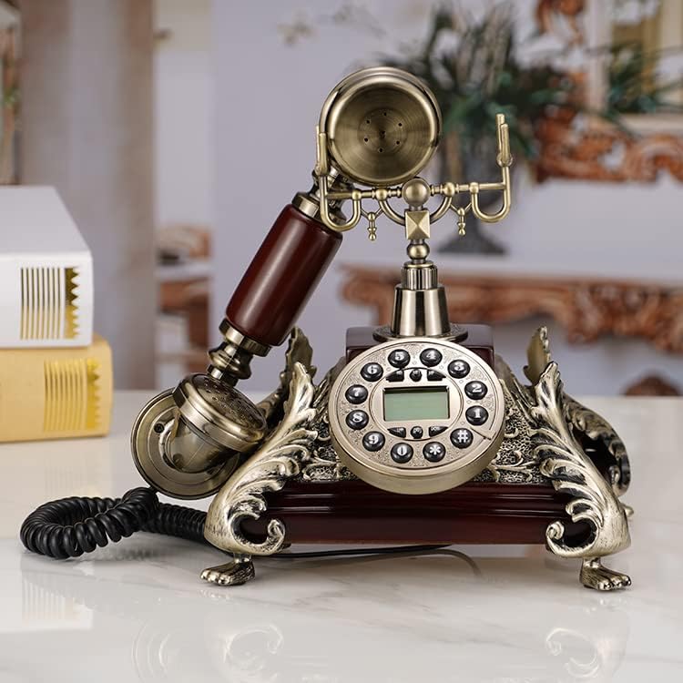 Gayouny push-to-бирање телефонски стил на европски стил жичен телефонски телефонски ретро фиксна телефон за квадратни фиксни телефонски