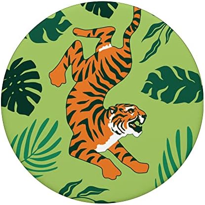 Животински и лисја тропски палми лисја од тигар popsockets заменлива поп граница