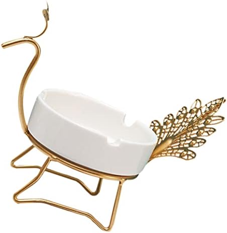 Zerodeko 1 Поставете златна керамика дизајнирана декоративна решетка декорација домашни одмори контејнери Ciggarette Бела десктоп