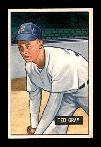 178 Тед Греј - 1951 Бауман Бејзбол Картички Оценето НМ / НМ+ - Бејзбол Плочи Дебитант Картички