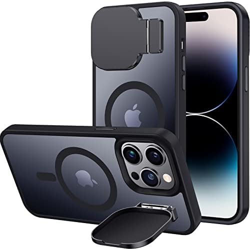 Silverback за Iphone 14 Pro Max Случај Со Штанд, Магсафе-Компатибилен Случај Со Вграден Капак На Камерата, Магнетна Телефонска Кутија Отпорна