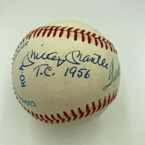 Најдобрите Мики Мантил Тед Вилијамс Тројна Круна Потпишан Впишан Бејзбол ЏСА-Автограм Бејзбол