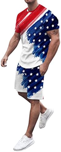 BMISEGM летни преголеми маици за мажи за мажи за мажи, знаме пролетно летно слободно време спортско фит -јакна за јакна за