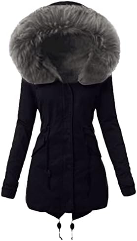 Hutенски зимски палта за женски палта Зимски палта Топла јакна Долга парка палто Зимска јакна со крзно трим