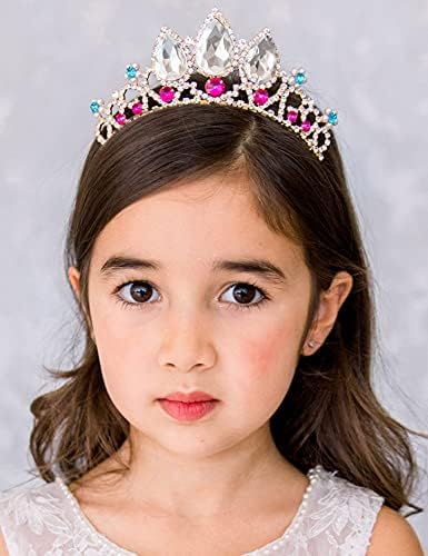 СЛАТВ Принцеза Дијадеми За Мали Девојчиња, Деца Се Облекуваат Круна Лента За Глава, Роденден Свадба Ноќта На Вештерките Косплеј Додатоци За Коса
