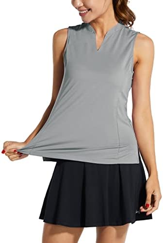 Baleенски женски тениски кошули за голф без ракави, лесен резервоар за сув врат V-врат