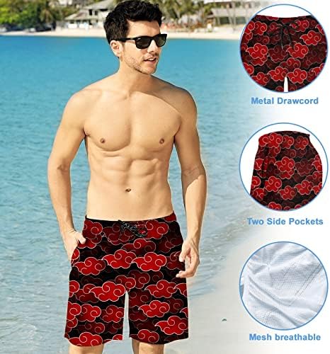 Смешни аниме машка шорцеви на плажа, смешни летни плитки за пливање Брзи суви шорцеви од табла