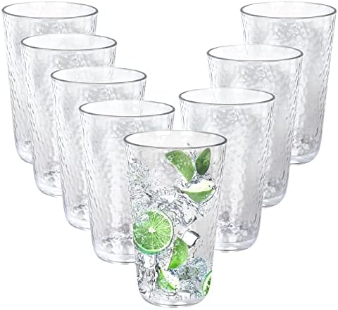 фулонг 16 Мл Пластични Чаши За Пиење Хајбол, Комплет од 8 Комплети Тамблери за Водени Пијалоци, Нераскинливи Пластични Чаши За Сода,