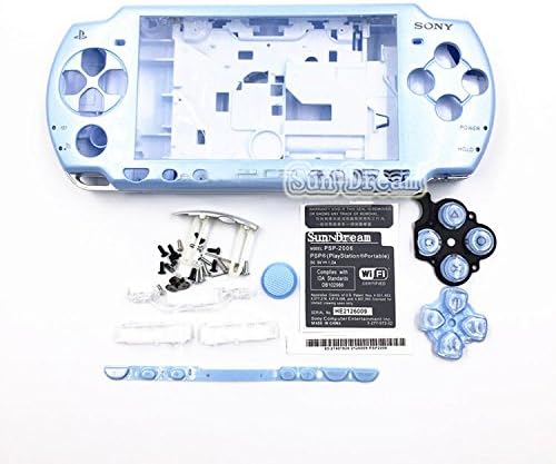 Нова замена Sony PSP 2000 Конзола Комплетна обвивка за куќиште со сет на копчиња - светло сина боја