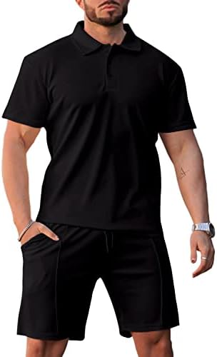 Менс Поло кошула и кратки комплети со две парчиња тренерки за мажите шарени