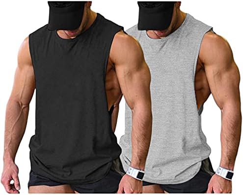 Резервоар за тренингот на мажите Coofandy Top 2 пакувања салата за боди -билдинг маички без ракави