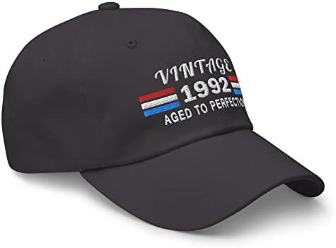 1992 30 -ти роденден извезена тато капа - гроздобер 30 годишна облека за роденденско капаче темно сива