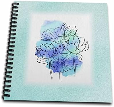 3drose слика на апстрактно сликарство на сини и аква цвеќиња на аква - цртање книги