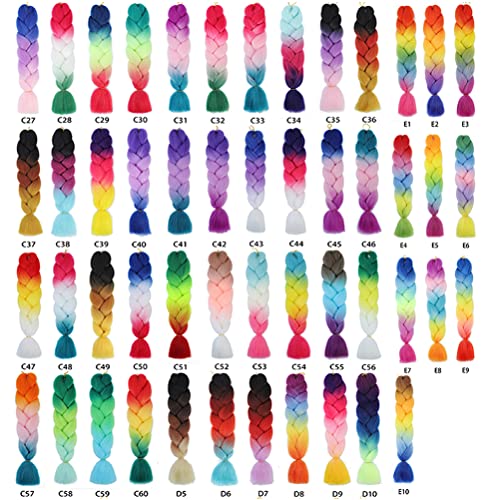 џифенг 6 ПАРЧИЊА/Многу Плетење Екстензии За Коса За Жени 24 Инчи Висока Температура Синтетички Омбре Џамбо Плетење Продолжување