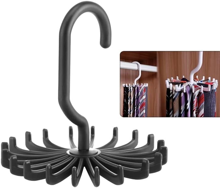Genigw Tie Hanger Portable Tie Rack Clactes Ротирачки држач за кука за облекување на ременот за вратоврска за складирање домашно