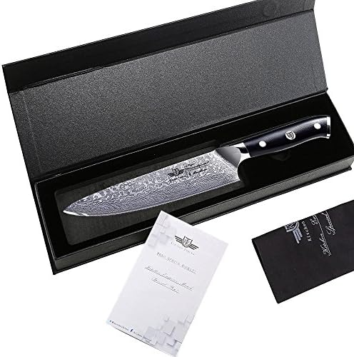 Кујнски император Дамаск кујнски ножеви, нож за готвачи 8 инчи, надградба 67 слоеви Дамаск челик нож целосен танг со удобна рачка G10