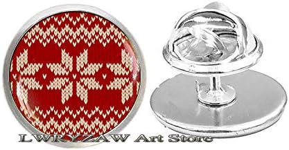 Црвен Божиќен џемпер брош, снегулка игла, накит од снегулки, скандинавски фолк уметност, Божиќен накит, Божиќни украси брош, М128