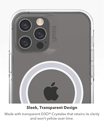 Gear4 ZAGG Crystal Palace Snap Case - Кристално чиста заштита на влијанието со компатибилноста на Magsafe за Apple iPhone 13 Pro - Clear, 702008200