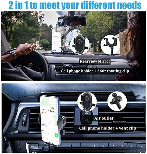 Телефонски монтирање за автомобил, 360 ° ротирачки и повлечен држач за монтирање на телефонски држачи, прилагодлив мултифункционален