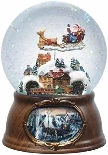 6,5 Музички ротирачки Дедо Мраз со воз Божиќ Снежен глобус сјај