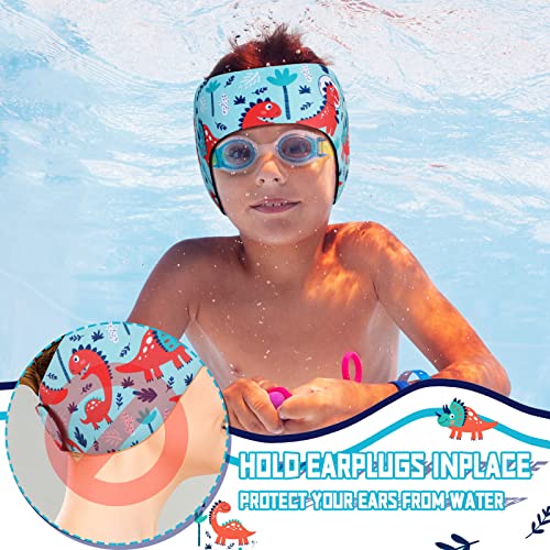 4 парчиња пливање на главата за пливање за пливање за пливање, прилагодлива лента за пливање, чувајќи вода за заштита на ушите