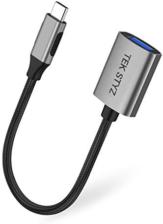 Адаптерот TEK Styz USB-C USB 3.0 работи за Samsung Galaxy S21+ OTG Type-C/PD машки USB 3.0 женски конвертор.