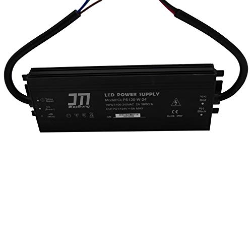 Jmwaabong IP67 Водоотпорно напојување со напојување 24V 120W 5A постојан напон AC-DC 24 волт Трансформатор за осветлување LED возач 24VDC